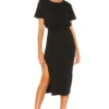 ROBE MI-LONGUE EASY RUCHED Black