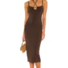 ROBE MI-LONGUE FIONA Espresso Brown -Pas Cher Tendricia Magasin LOVF WD3104 V1