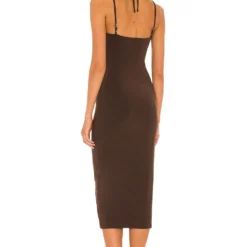 ROBE MI-LONGUE FIONA Espresso Brown -Pas Cher Tendricia Magasin LOVF WD3104 V3