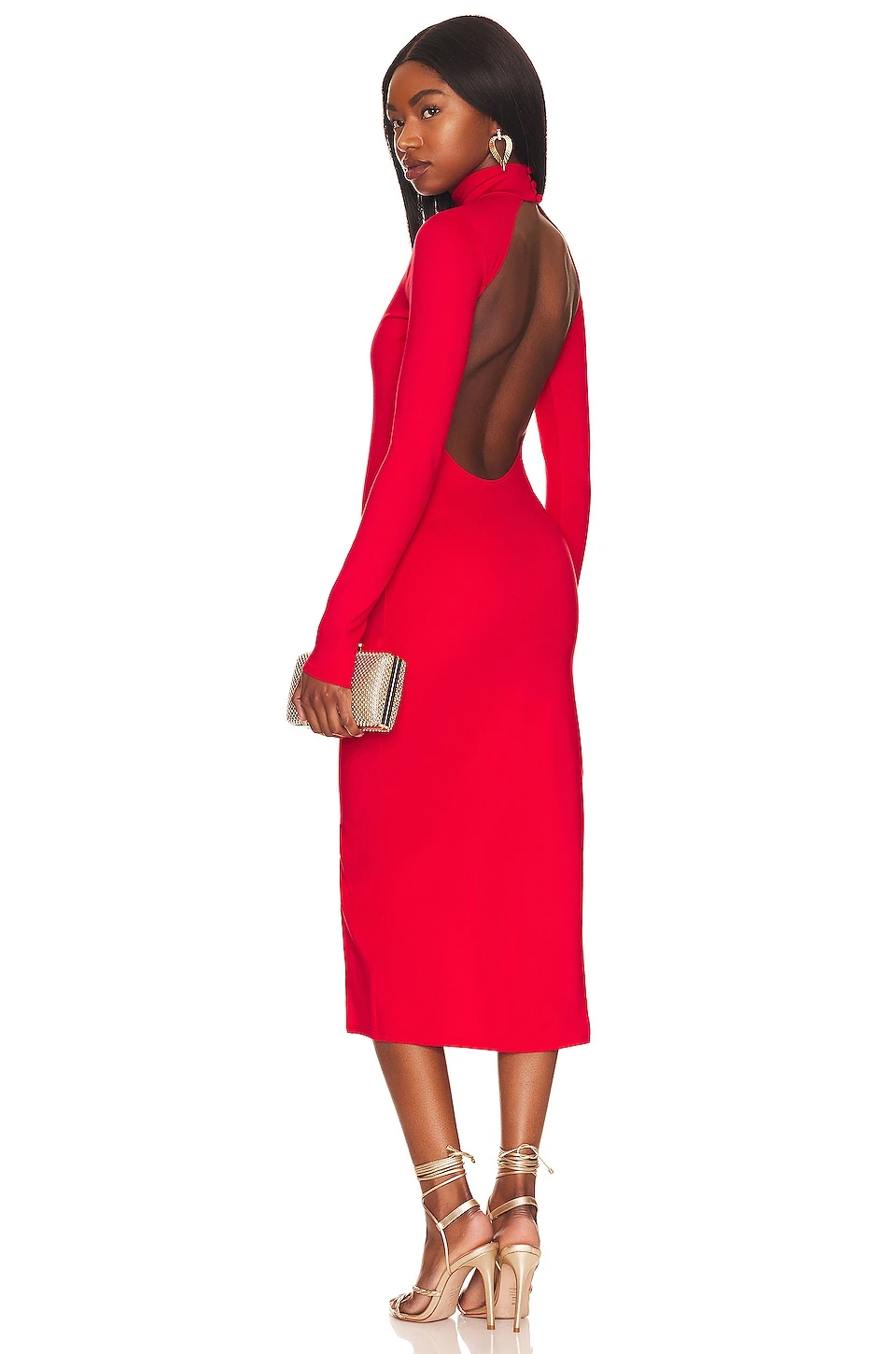 ROBE MI-LONGUE GIGI Scarlet Red 3 ROBE MI-LONGUE GIGI Scarlet Red