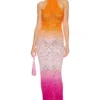 ROBE ISANO Hot Pink & Orange -Pas Cher Tendricia Magasin LOVF WD3649 V1