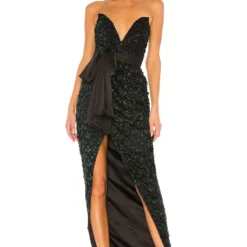 ROBE DE SOIRÉE BUSTIER JULIEANNE Emerald & Black