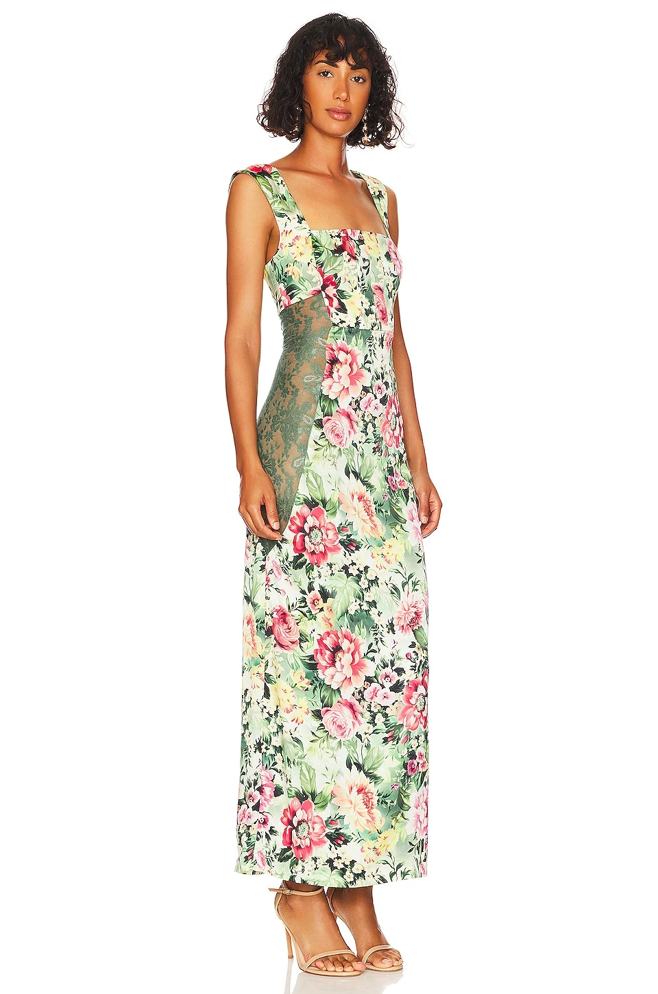 ROBE DIANA Green Rosa Floral 4 ROBE DIANA Green Rosa Floral – Image 2