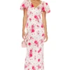 ROBE MARYANA Red & Pink Floral