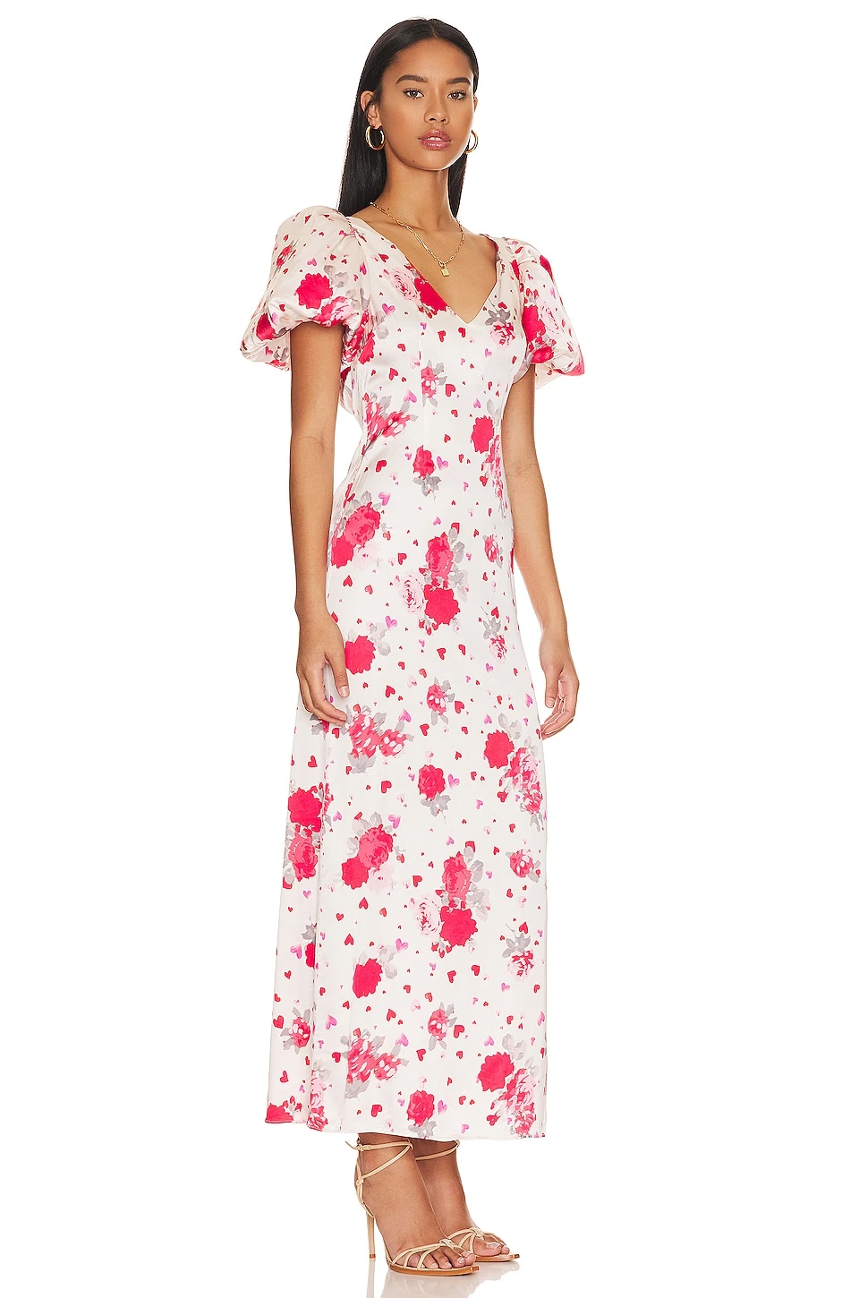 ROBE MARYANA Red & Pink Floral 4 ROBE MARYANA Red & Pink Floral – Image 2