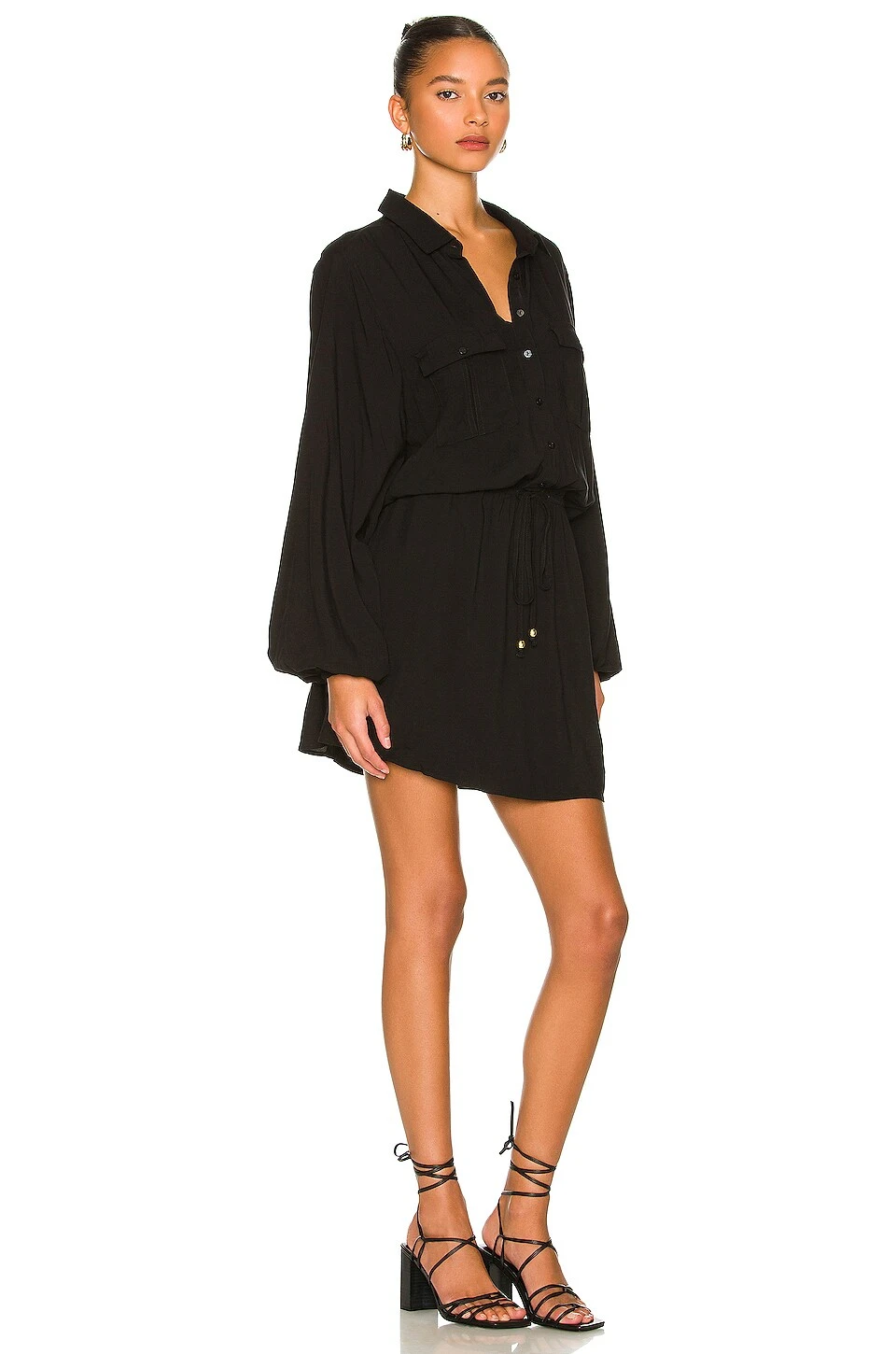 ROBE COURTE AMELIA Black 4 ROBE COURTE AMELIA Black – Image 2