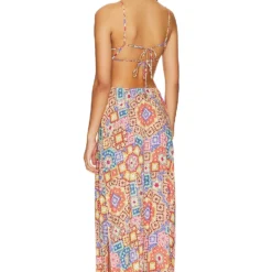 ROBE LONGUE À DÉCOUPES RETRO LULI Multicolor -Pas Cher Tendricia Magasin LULI WD69 V4