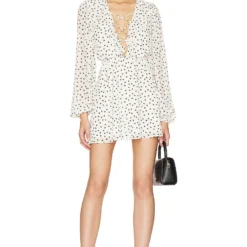 ROBE MATTIE Black & Cream Dot