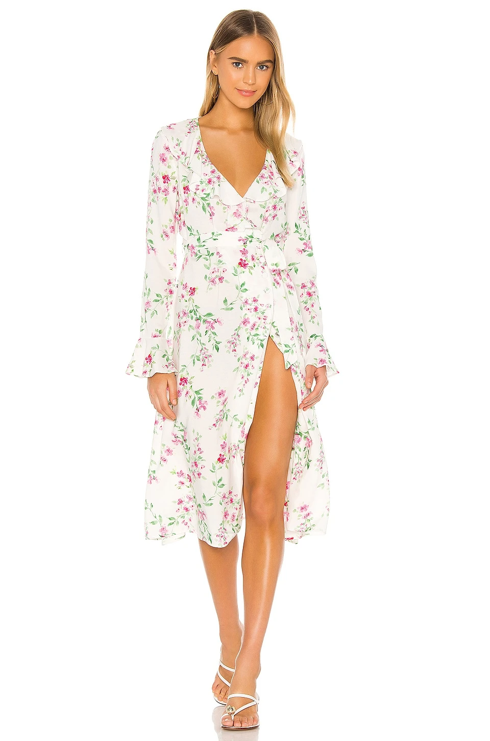 ROBE MI-LONGUE CRANFORD White Raspberry 3 ROBE MI-LONGUE CRANFORD White Raspberry