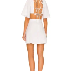 ROBE FLUTTER SLEEVE White -Pas Cher Tendricia Magasin MBRU WD11 V4