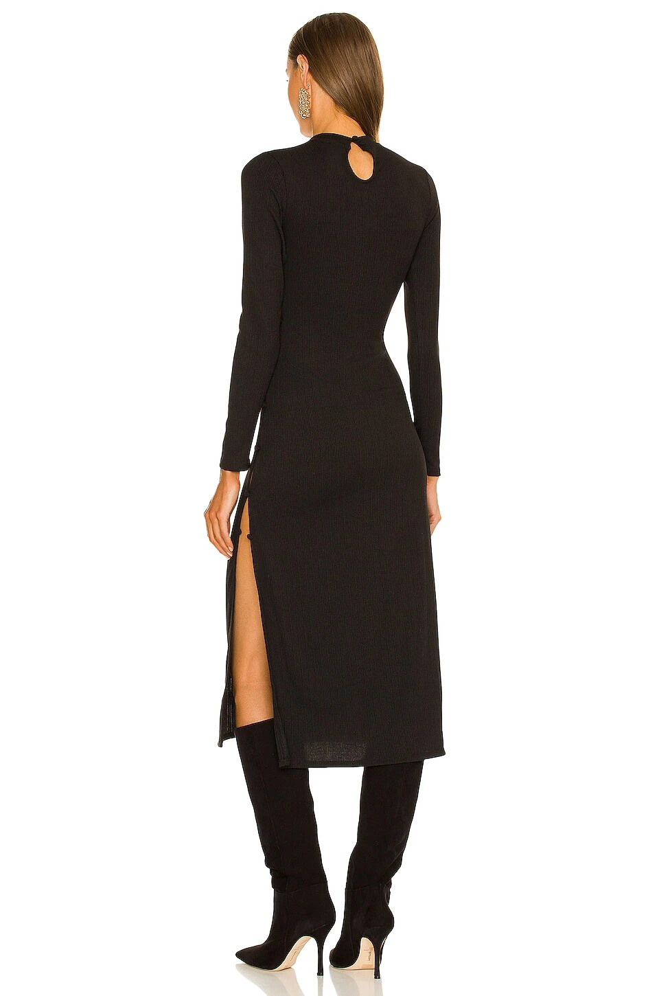 ROBE MI-LONGUE LOUIE Black 6 ROBE MI-LONGUE LOUIE Black – Image 4