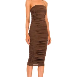 ROBE MI-LONGUE LANEY Brown 6 ROBE MI-LONGUE LANEY Brown -Pas Cher Tendricia Magasin MELR WD601 V2