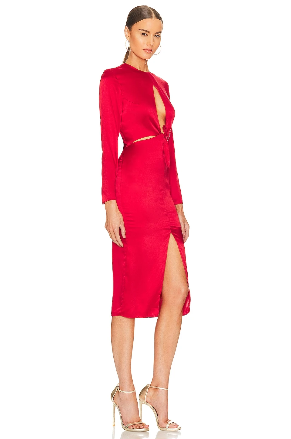 ROBE MI-LONGUE ROSE Red 4 ROBE MI-LONGUE ROSE Red – Image 2