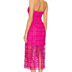 ROBE MI-LONGUE KAIT TILE LACE Milly Pink 7 ROBE MI-LONGUE KAIT TILE LACE Milly Pink -Pas Cher Tendricia Magasin MILL WD1043 V3