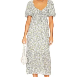 Minkpink ROBE MI-LONGUE JUNIPER Blue Floral