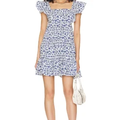 Minkpink ROBE COURTE ITHICA Blue & White