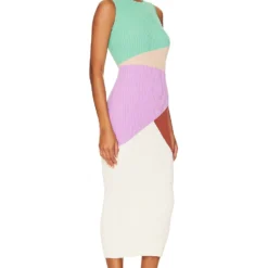 Minkpink ROBE MIDI EN MAILLE ROMY Multi -Pas Cher Tendricia Magasin MINK WD881 V2