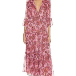 ROBE PAMELINA AMARANTH FLORA