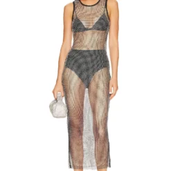 ROBE MAILLE FILET ADANA Silver &Black