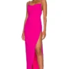 ROBE LONGUE DRAPÉE CATALINA Hot Pink -Pas Cher Tendricia Magasin MOTO WD113 V1
