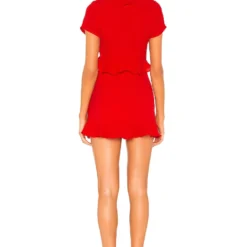 ROBE VOLANTÉE AVEC LIEN MIA Red -Pas Cher Tendricia Magasin MOTO WD31 V3