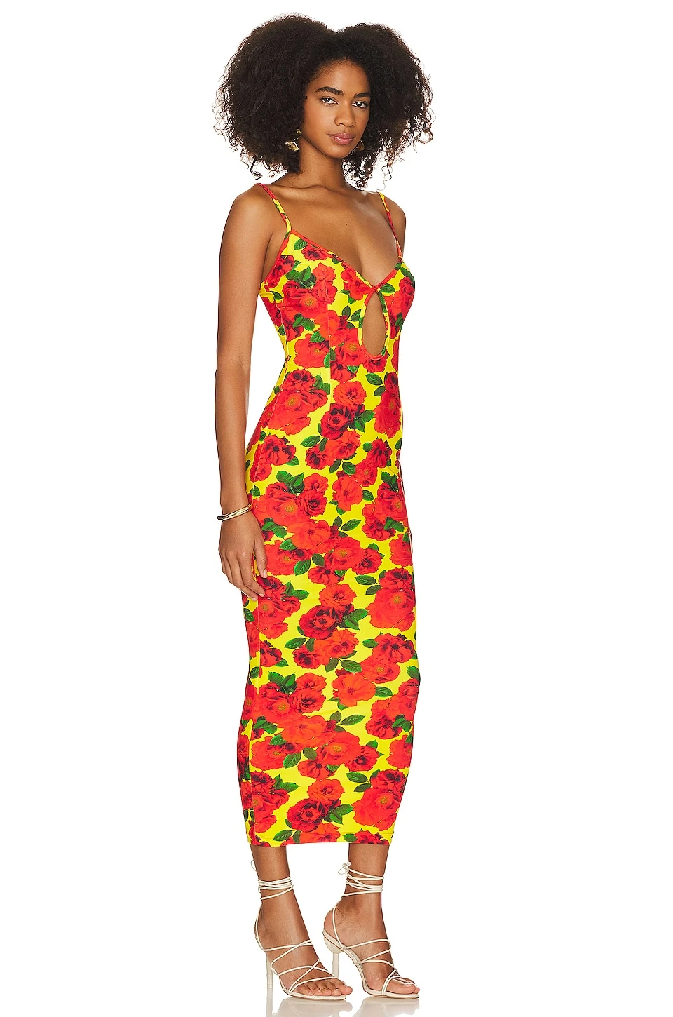 ROBE MINI FINES BRETELLES TEARDROP Floral Yellow 4 ROBE MINI FINES BRETELLES TEARDROP Floral Yellow – Image 2