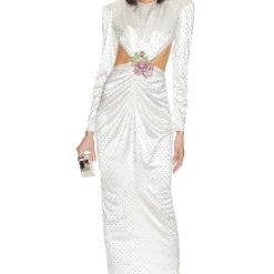 ROBE MI-LONGUE THEA White Crystal