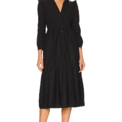 ROBE MI-LONGUE DALIA VICTORIAN Jet Black
