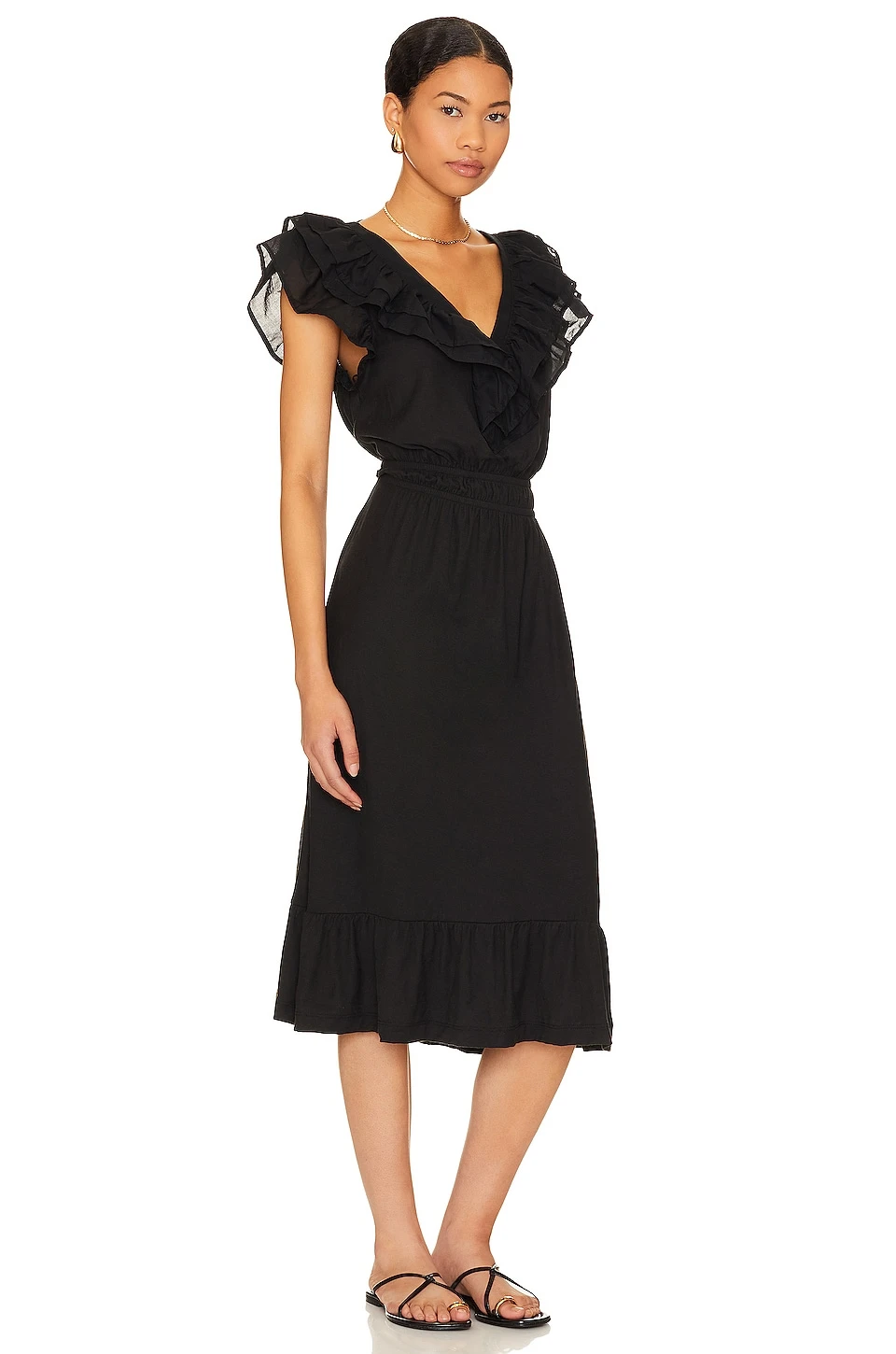 ROBE MI-LONGUE ARIA Jet Black 4 ROBE MI-LONGUE ARIA Jet Black – Image 2