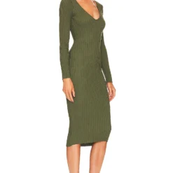 ROBE BEKAH Olive Green -Pas Cher Tendricia Magasin NBDR WD2357 V2