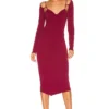 ROBE MI-LONGUE RIVEN Burgundy -Pas Cher Tendricia Magasin NBDR WD2619 V1