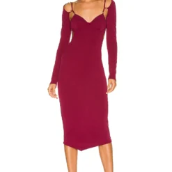 ROBE MI-LONGUE RIVEN Burgundy