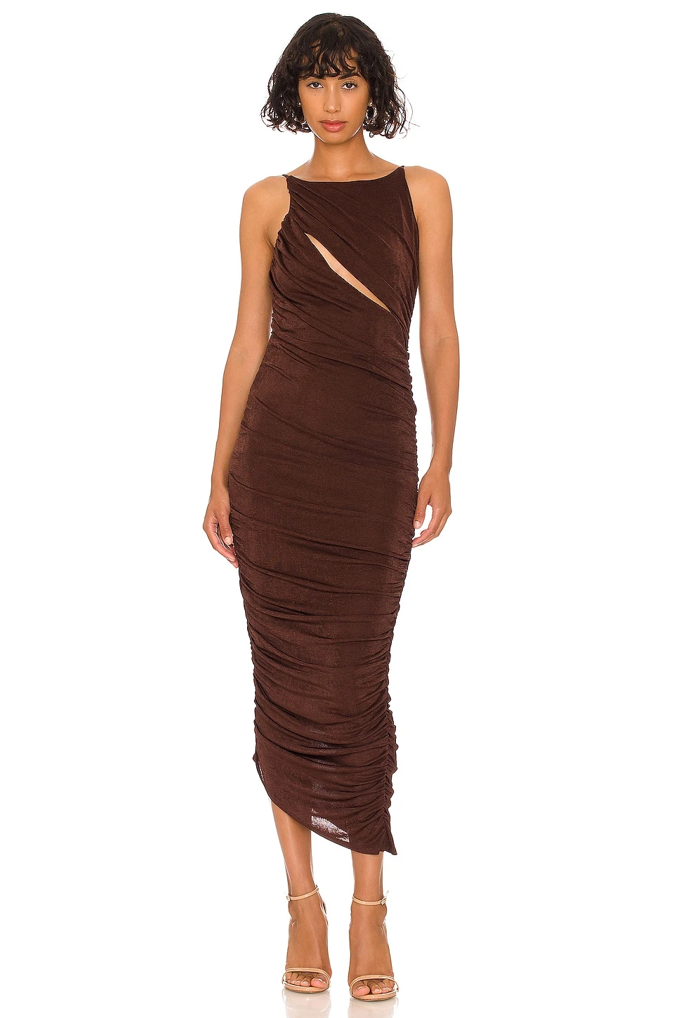 ROBE MI-LONGUE HAYES Chocolate Brown 3 ROBE MI-LONGUE HAYES Chocolate Brown