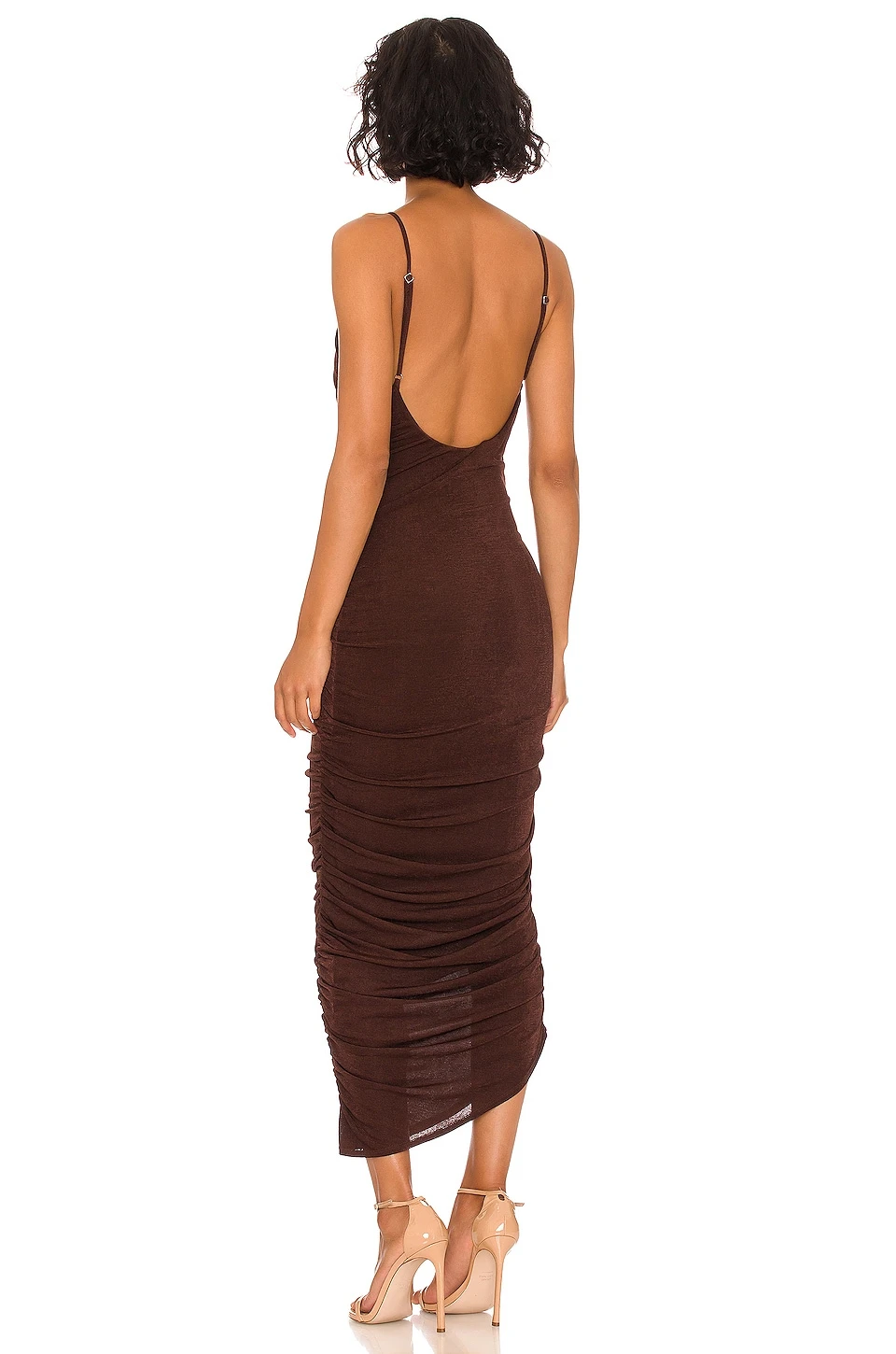 ROBE MI-LONGUE HAYES Chocolate Brown 5 ROBE MI-LONGUE HAYES Chocolate Brown – Image 3