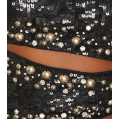 ROBE COURTE PRIYA Black & Silver -Pas Cher Tendricia Magasin NBDR WD2815 V5