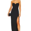 ROBE DE SOIRÉE BUSTIER AVEC FENTE PERNILLE Black 2 ROBE DE SOIRÉE BUSTIER AVEC FENTE PERNILLE Black -Pas Cher Tendricia Magasin NHOX WD404 V1