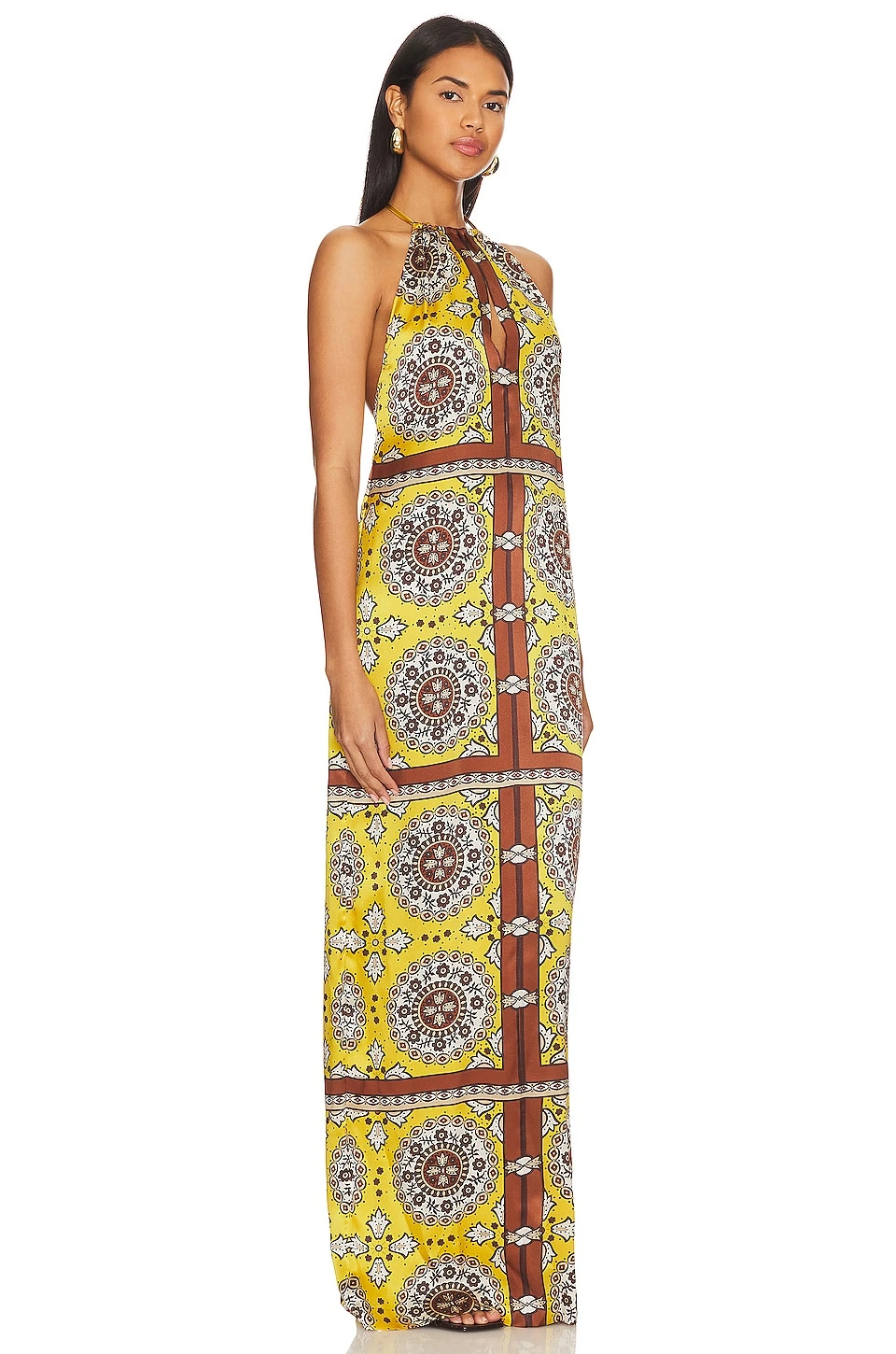 NILI LOTAN ROBE RIGEL SCARF Scarf Print Yellow 4 NILI LOTAN ROBE RIGEL SCARF Scarf Print Yellow – Image 2