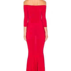 Norma Kamali ROBE LONGUE SIRÈNE ÉPAULES DÉNUDÉES Red 7 Norma Kamali ROBE LONGUE SIRÈNE ÉPAULES DÉNUDÉES Red -Pas Cher Tendricia Magasin NKAM WD100 V3