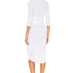 Norma Kamali ROBE TARA White 9 Norma Kamali ROBE TARA White -Pas Cher Tendricia Magasin NKAM WD233 V4