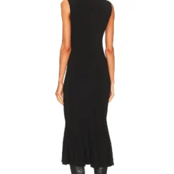 Norma Kamali ROBE MI-LONGUE FISHTAIL Black -Pas Cher Tendricia Magasin NKAM WD235 V4