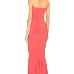 Norma Kamali ROBE DE SOIRÉE FISHTAIL Papaya -Pas Cher Tendricia Magasin NKAM WD346 V3