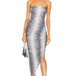 Norma Kamali ROBE DE SOIRÉE Black & White Python