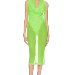 Norma Kamali ROBE DE SOIRÉE ALL IN ONE Neon Green -Pas Cher Tendricia Magasin NKAM WD441 V3