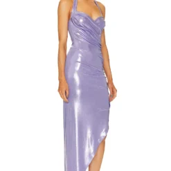 Norma Kamali ROBE DE SOIRÉE DRAPÉE CÔTÉ CAYLA Lilac -Pas Cher Tendricia Magasin NKAM WD479 V2