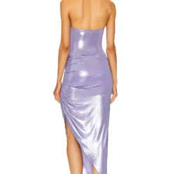 Norma Kamali ROBE DE SOIRÉE DRAPÉE CÔTÉ CAYLA Lilac -Pas Cher Tendricia Magasin NKAM WD479 V4