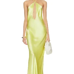 ROBE MI-LONGUE IRENA Chartreuse -Pas Cher Tendricia Magasin NROL WD49 V1 1
