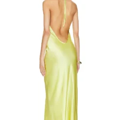 ROBE MI-LONGUE IRENA Chartreuse -Pas Cher Tendricia Magasin NROL WD49 V3