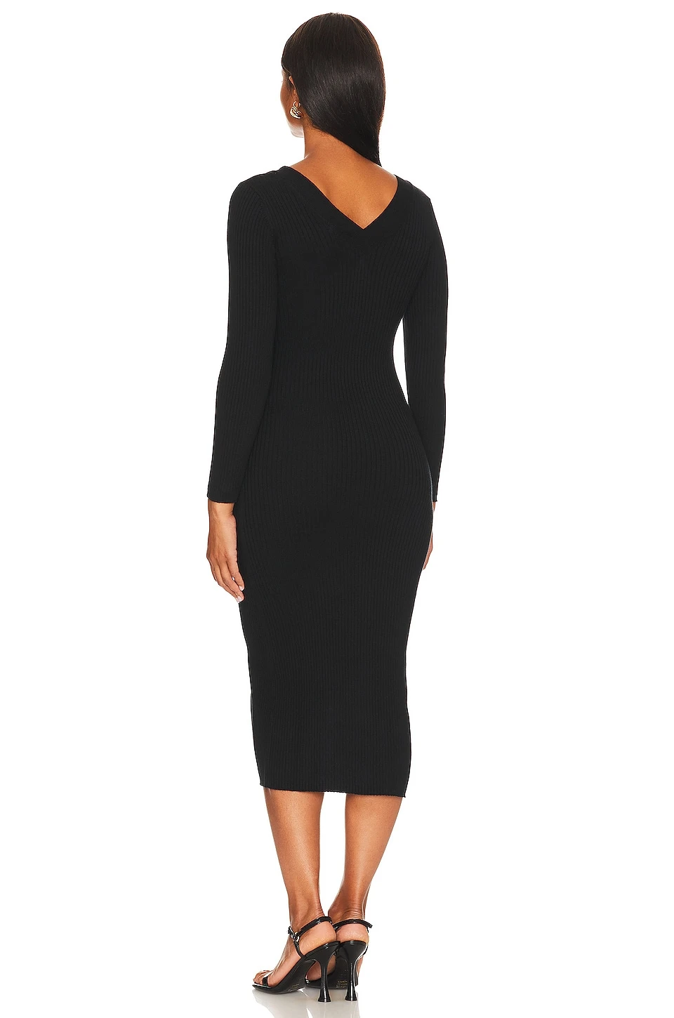ROBE MI-LONGUE ISLA Black 5 ROBE MI-LONGUE ISLA Black – Image 3
