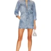 One Teaspoon ROBE MINI EN JEAN OLIVIA Metal Blue -Pas Cher Tendricia Magasin ONET WD136 V1