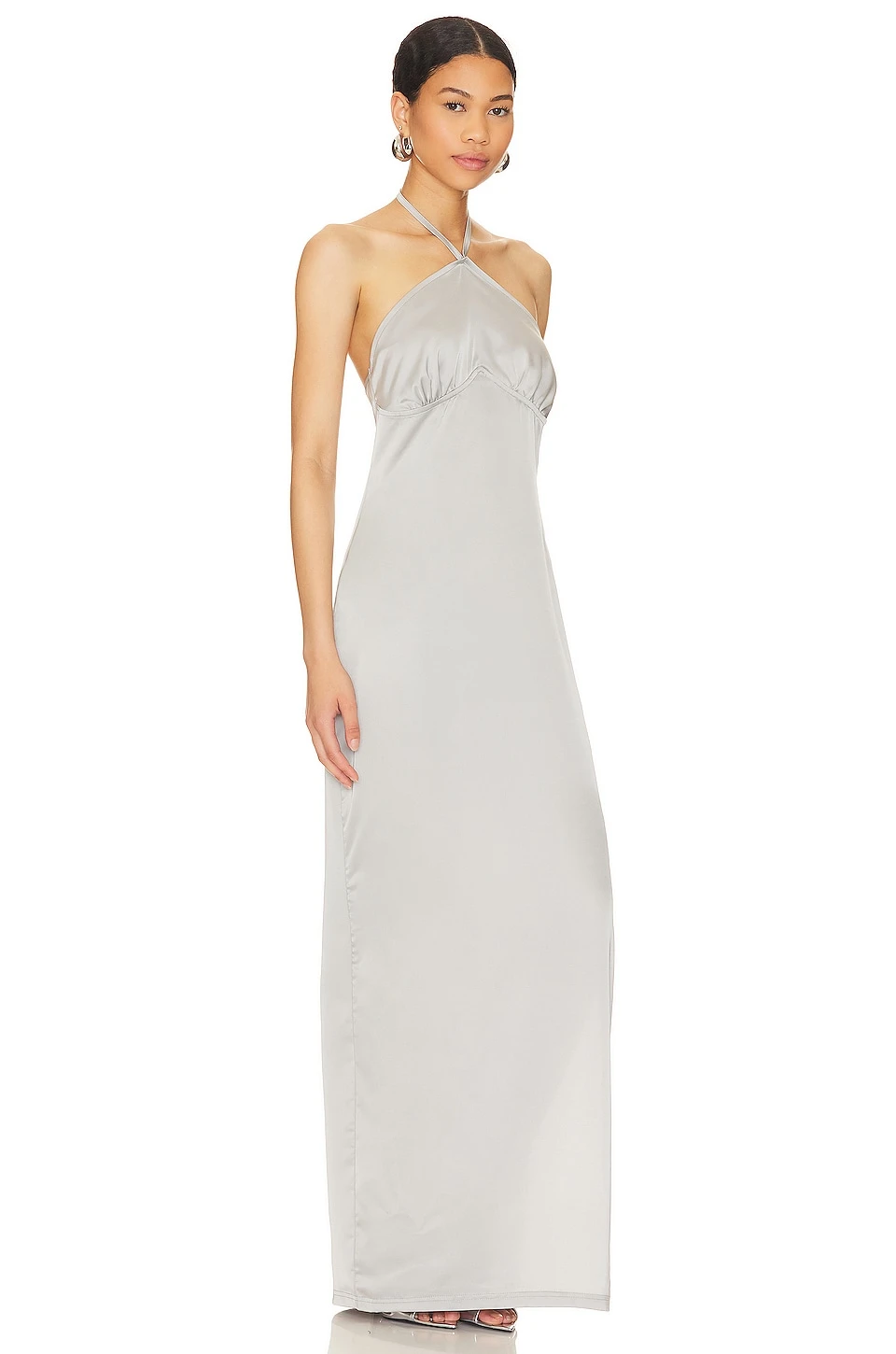 OW Collection ROBE MAXI SAGA Grey 4 OW Collection ROBE MAXI SAGA Grey – Image 2